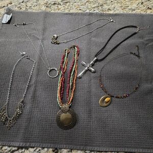 Multicolor Beaded Necklace with Bronze Pendant